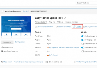 01/36 - Grâce au module WordPress Toolkit de l'Hébergement EasyHoster, le site de test