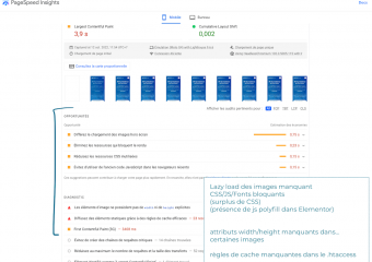 13/36 - Défiler vers les Opportunités PageSpeed permet d'y voir clair sur les optimisations qui sont encore possibles pour s'approcher du 100/100 sur PageSpeed. Commençons par différer le chargement des images “hors écran” grâce au “Lazy Load”.